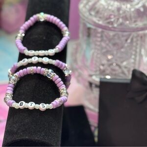Purple BTS Best Friend Bracelet Set – ARMY Concert Jewelry (Set of 3) | BTS